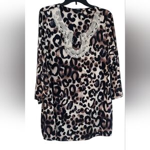 Alfani Animal Print Top with Dark Accents